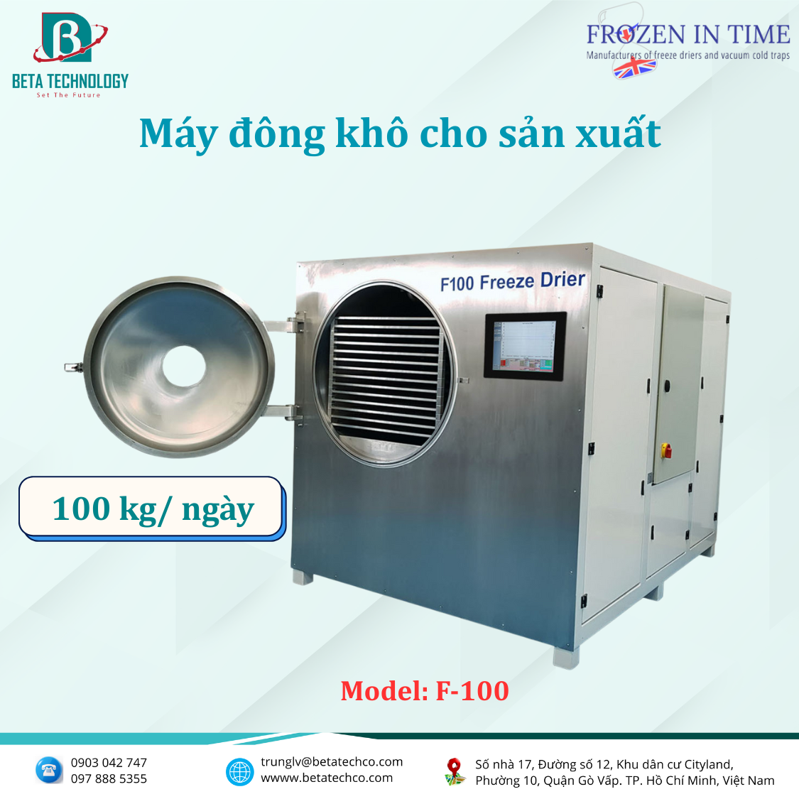 Máy Đông Khô Sản Xuất 100kg