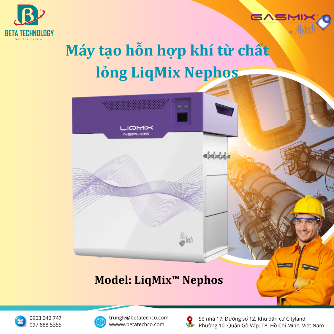 Máy tạo hỗn hợp khí từ chất lỏng LiqMix Nephos